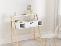 Amazon Brand - Solimo Ares Engineered Wood Computer Table and Study Desk (1 Drawer and 3 Shelves, White Finish)