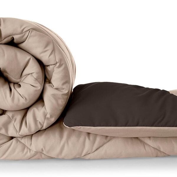 Amazon Brand - Solimo Microfibre Reversible Comforter, Single (Sandy Beige & Walnut Brown, 200 GSM), 50 TC