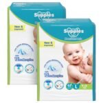 Amazon Brand - Supples Premium Baby Diaper Pants | 124 Baby Diapers | Large | 9-14 Kg | 12 Hrs Absorption | Cushiony Cotton Soft Fabric | Phthalates-Free | Triple Leak Guard | 62 Count, Pack of 2