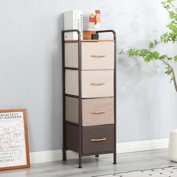Amazon Brand - Umi Fabric Chest of 4 Drawers Closet Drawer Organizer for Wardrobe Drawer Storage Organizer Chest of Drawer for Closet Living Room Bedroom Storage Organizer Stand Bookself - 31x29x99cm