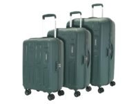 American Tourister 3PC PP Ivy 2.0-8 Wheel, Set (Small + Medium + Large) Hard Suitcase for Travel/Trolley Bag with Combination Lock & Smooth Sliding Double Wheel - Forest Green, 55 Cm, 68 Cm, 79 Cm