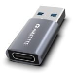 Amkette USB 3.0 Type-C Female to USB-A Male OTG Adapter | 5Gbps High-Speed Data Transfer | 15W Fast Charging | Compact, Portable & Durable Aluminum Alloy | Universal Compatibility for Laptops & More