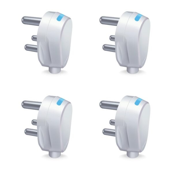 Anchor by Panasonic Plug Top 16A, 3 Pin, with LED Indicator, ISI Certified, Ideal for ACs, Geysers, Fridges & More – White (Pack of 4)