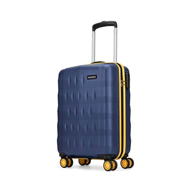 Aristocrat Polycarbonate Spinner Comet Cabin Trolley Bag 56cm|Small|Hard Luggage| Smooth 8-Wheel Suitcase|Combination Lock with Sturdy Zipper|Full Fabric Convipack|3-Year International Warranty (Blue)