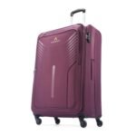 Aristocrat Skyway Large Size Soft Check in Luggage (79 cm) | Spacious Polyester Trolley with 4 Wheels and Combination Lock | Dazzling Maroon | Unisex| 3 Years Warranty