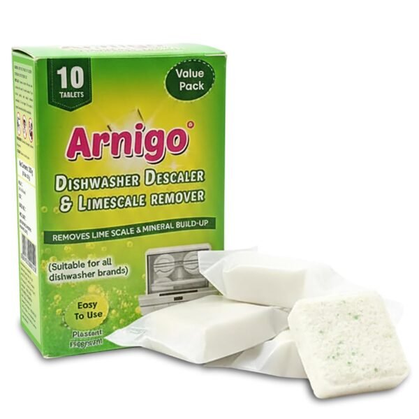 Arnigo Dishwasher Descaler & Cleaner (10 Tablets) – 5 MONTH SUPPLY | Removes Limescale, Odour Causing Residue & Enhances Efficiency | Compatible with All Dishwasher Brands