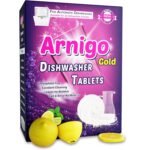 Arnigo Gold Dishwasher Tablets for Outstanding Cleaning, Contains Rinse Aid & Shiner, Phosphate Free, Corrosion Protection, for Crystal Clear and Haze-free Shine, Dishwasher Friendly- 30 Tablets
