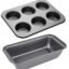 BANQLYN Popular Combo – Carbon Steel Non-Stick Bread Loaf Pan Tin Tray, 6 Cup Muffin Baking Tray & Cupcake Mould Baking Tray Tin Pan Set for Making The Perfect Cupcake & Bread