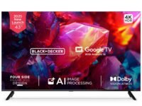 BLACK+DECKER 109 cm (43 inches) A1 Series 4K Ultra HD LED Smart Google TV BXTVGU43UD2875ATIN (Black)