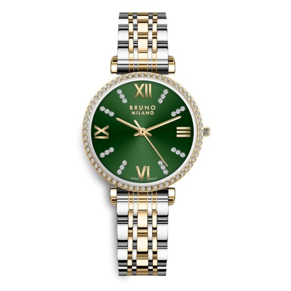 BRUNO MILANO Luxe Diamond Studded Bezel Watch for Women and Girls