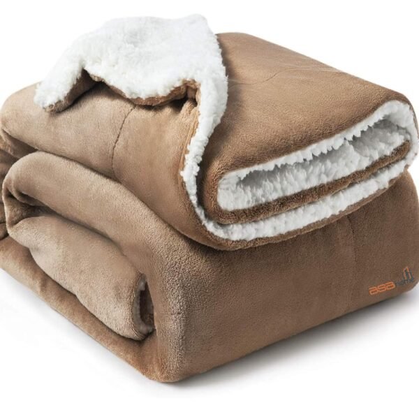 BSB HOME Polyester Micromink Summer Ac Super Soft Flannel Solid/Plain Blanket for Summer, Light Brown, Size 220 X 228 Cms (Approx 7.4 X 7 Ft) (Double, Reversible), 200 tc