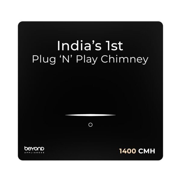 Beyond Appliances Cube Pro Plug N Play Ductless Kitchen Chimney | 1400 CMH | Auto Clean | 5-Stage Charcoal Activated Filter | Touch Control | 3-way Suction | 48dB Low Noise | Black | PAN INDIA SERVICE