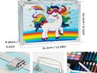 Breatoi Unicorn Art Set for Kids – 145+ Piece Drawing & Painting Kit with Crayons, Markers, Pencils, Watercolors & More – Gift for Girls Ages 5+ (Unicorn Blue)