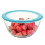 CELLO Ornella Toughened Glass Mixing Bowl with Premium Lid | Microwave Safe & Dishwasher Safe | Clear & Non- Porous Glass | Scratch Resistant | Transparent | 500ml, Set of 1