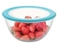 CELLO Ornella Toughened Glass Mixing Bowl with Premium Lid | Microwave Safe & Dishwasher Safe | Clear & Non- Porous Glass | Scratch Resistant | Transparent | 500ml, Set of 1