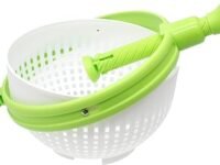 CHITDAX Salad Spinner & Drain Lettuce Vegetable Drain Basket Vegetable Spinner with Collapsible Handle Lettuce Spinner Colander with Collapsible Handle for Tastier Salads and Faster Food Prep