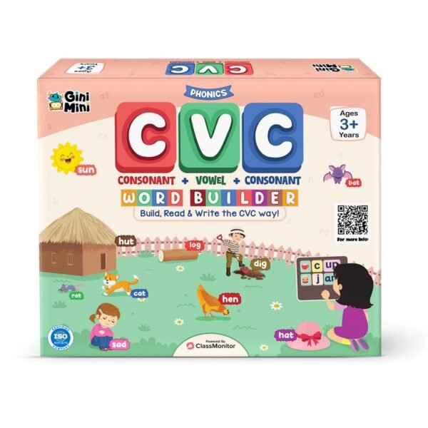 CVC Word Builder - Letter Tiles & Whiteboard - Learn to Read, Write & Build CVC Words - Educational Toy for Kids 3 4 5 6 Years