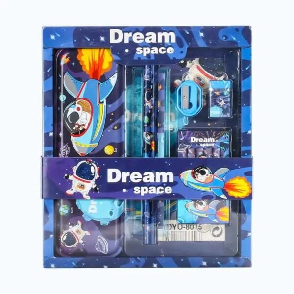 Cable World Stationary Kit Set for School Kids,Girls/Boys Birthday Gift - Pencil Pen Book Eraser Sharpener (Space)