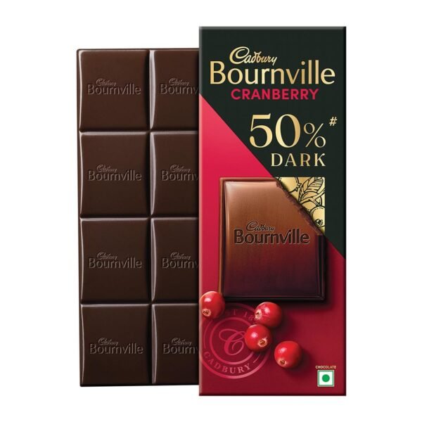 Cadbury Bournville Cranberry 50% Dark Chocolate Bar, 78 Gm