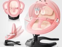 Careit Premium Electric Baby Swing Rocker with Soft Breathable Cushion,Toys & Adjustable Gear and Swing Motion,Intelligent Touch & Erogonomic Designed Pink -Ultimate Comfort & Entertainment
