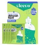 Cleevo Liquid Dishwash Gel - 2 Litre Refill Pack | Plant-Based Organic Dish Wash for Oil Stains & Burnt Residues | Dish washing Liquid | Pet-Friendly & Child-Safe Natural Dishwasher Liquid (Lime)