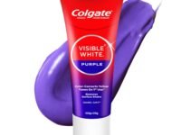 Colgate Visible White Purple Toothpaste for Teeth Whitening, Helps Remove Surface Stains, Whitens Yellow Teeth, Enamel-Safe for Daily Use, 120g