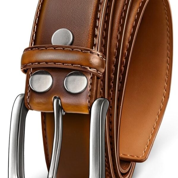 Contacts Men's Genuine Leather Pin Buckle Belt | Leather Belt for Men Classic Designs for Work & Business Casual