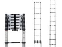 Corvids 3.8m (12.5 feet) Portable & Compact Aluminium Telescopic Ladder | 2-Year Warranty | EN131 Certified 13-Steps Foldable Multipurpose Step Ladder for Home & Outdoor use