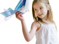 Crackles Electric Gliding Flying Bird Toy with Lights - Rechargeable Flying Toy Bird for Kids - Flaps Wings to Fly High and Fast - Outdoor Toys for Boys and Girls - Birthday Gift Idea Ages 3 4 5