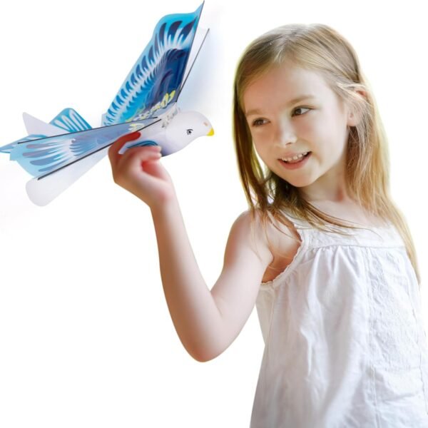 Crackles Electric Gliding Flying Bird Toy with Lights - Rechargeable Flying Toy Bird for Kids - Flaps Wings to Fly High and Fast - Outdoor Toys for Boys and Girls - Birthday Gift Idea Ages 3 4 5