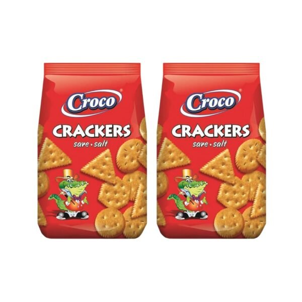 Croco Salted Crackers Biscuits Imported Namkeen Biscuits & Snacks,100gm each Pack of 2