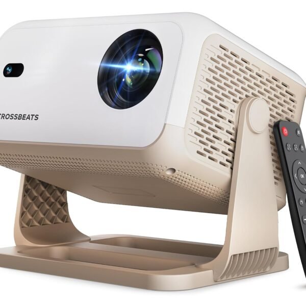 Crossbeats Lumex Cine Smart Home Projector 4k Ultra HD, Native 1080p, Mini Projector for Room,16000 Lumens Android OS, Built-in - Netflix, Prime, YouTube, Portable, Speaker, WiFi, 300" Display Cinema