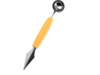 DIYA ENTERPRISE 2 in 1 Melon Baller, Stainless Steel Multifunctional Dig Scoop with Fruit Carving Knife (Multicolour), 22 x 4 x 4 cm