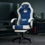 DROGO Aura Ergonomic Gaming Chair with Premium PU Leather Fabric, Linkage Armrest, Adjustable Neck & Lumbar Pillow | Computer Chair for Study | Office Chairs for Work from Home with Recline (White)