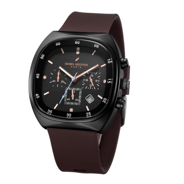 Daniel Hechter Paris Bercy Collection Modern Multi Functional Watch for Men with Square Dial and Silicon Band-DHM1001