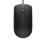 Dell MS116 Wired Optical Mouse - High Precision 1000DPI Sensor, USB Connectivity, Ergonomic Ambidextrous Design, Smooth Scrolling, Ideal for Office & Home Use - Black