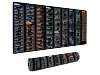 Dyazo Large Anti Slip Keyboard Shortcut Extended Desk mat/Mouse Pad with PS |AI | CDR | PR | Word | excel | PPT Shortcut Keys Computer mat for Laptop Size 800 x 300 x 3 mm (Black No Logo)