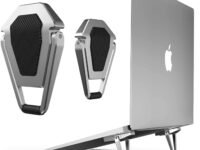EDNITA Mini Laptop Stand for Desk | Portable Metal PC Desk Stand, Aluminium Cooling Pad Mini Clip Compatible with MacBook Apple Laptop, Lenovo, Dell, Hp, Acer & Other Laptops Pack of-2 (Silver)