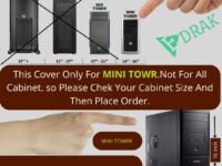 EDRAK Polyester PREMIUM PC Computer CPU Cover For Dustproof Waterproof Skechproof | 7.5W x 16H x 17D Inch/19W x 41H x 44D CM Desktop CPU MINI TOWER Accessories(BLK)