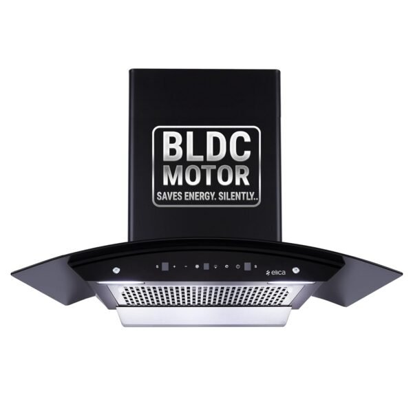 Elica 90cm 1500 m3/hr BLDC Filterless Autoclean Kitchen Chimney with 15 Years Motor & 5 Years Comprehensive Warranty | WDFL 900 BLDC HAC LTW MS NERO | Black | Touch Control with Motion Sensor