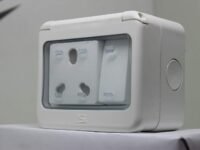Epic Water Proof 3 Module Plastic Gang Box With Switch & Socket (16 Amp Switch & Socket)