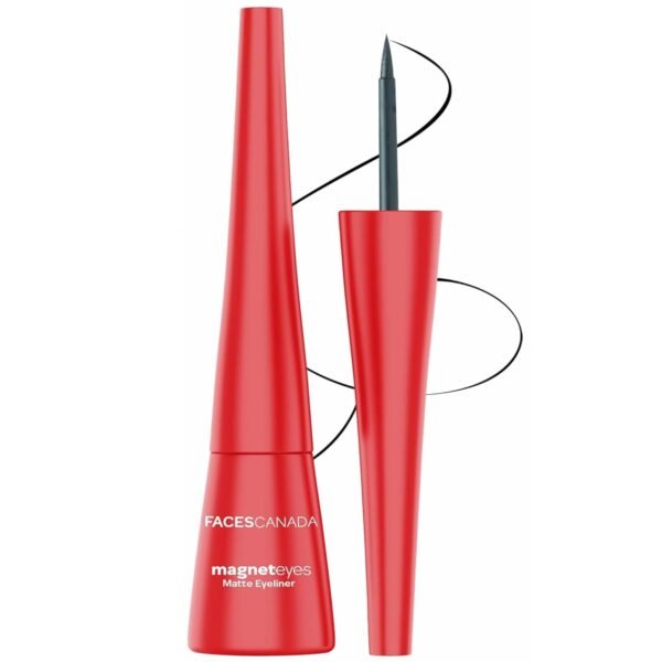 FACES CANADA Magneteyes Eyeliner - Black, 4.5ml | Intense Matte Finish | Quick Drying | 24HR Long Lasting | Fine Tip For Precise Smooth Application | Almond Oil Enriched | Waterproof | Smudgeproof