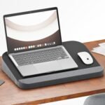 FOVERA Tabletop Laptop Riser Stand Cushion | Fits up to 17” Laptops | Large (21 x 15 x 3.5 Inch) Lightweight, Mouse-Friendly Top, Soft Wrist Support & Side Pockets | for All Laptops (Dark Grey)