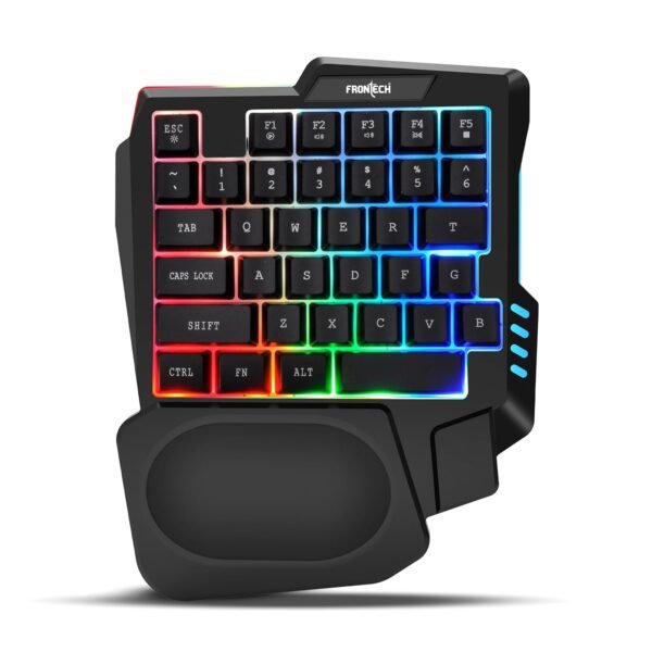 FRONTECH KB-0008P Dragon Fox Rainbow Backlit Gaming Keyboard | 35 Anti-Ghosting & Mechanical Keys | USB Wired Compact Keyboard for PC & Laptop | Windows Compatible | Plug & Play