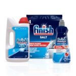 Finish Dishwasher Rinse Aid Liquid, Shine & Dry - 400ml + Dishwasher Salt - 2Kg + Dishwasher Detergent Powder- 1Kg | World's #1 Recommended Dishwashing Brand