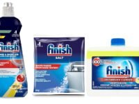 Finish Dishwasher Salt 1 kg with Rinse Aid 400ml Lemon, Dishwasher Cleaner Lemon 250ml Combo