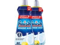 Finish Rinse Aid for Shinier and Drier Dishes, Lemon Sparkle - 400 ml (Pack of 2)