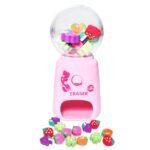 FunBlast Machine Eraser Set – 15 Pcs Fruit Shaped Eraser Dispenser Toy, Mini Kawaii Erasers for Kids, Fancy Erasers for School & Office, Stationery Supplies, Birthday Return Gift for Kids (Pink)