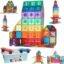 GELTILES Grand Magnetic Tiles -110 Pcs Set of Magnetic Building Tiles, Constructing&Creative Learning Educational Next Generation Multicolor STEM Building Set Steam Toy for Kids 3+ with A Storage Box