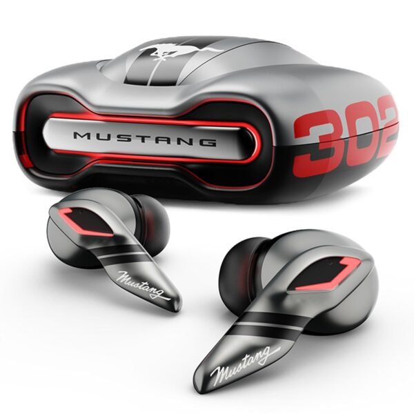 GOBOULT x Mustang Torq Wireless in Ear Earbuds with 60H Playtime, App Support, Quad Mic ENC, 45ms Low Latency, 13mm Driver, Breathing LEDs, Made in India Ear Buds Wireless (Silver)